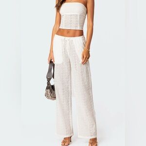 Edikted Lemon Lacey Cotton Pants